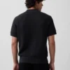 Strukturiertes Polo-Pullover mit Reißverschluss