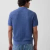 Strukturiertes Polo-Pullover mit Reißverschluss