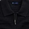 Strukturiertes Polo-Pullover mit Reißverschluss