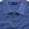 Strukturiertes Polo-Pullover mit Reißverschluss