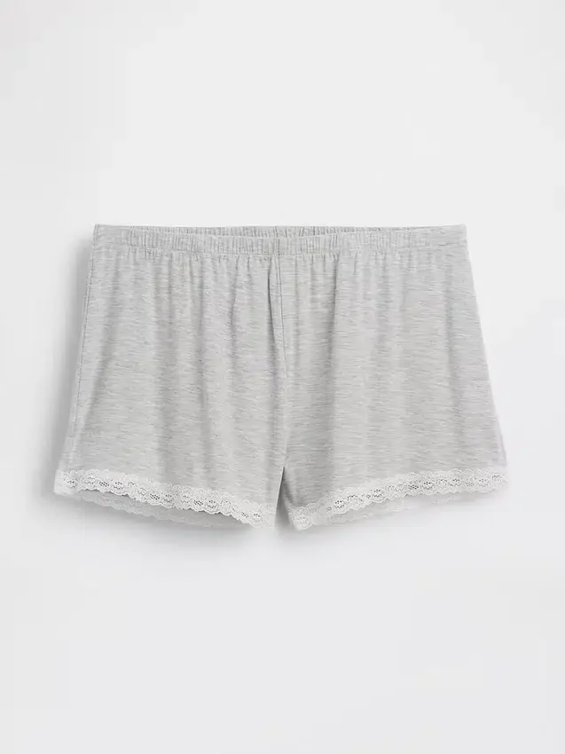 Superweiche Modal-Pyjama-Shorts mit Spitzenbesatz