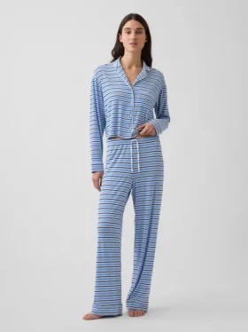 Superweiches Modal-Pyjama-Oberteil in Cropped-Länge