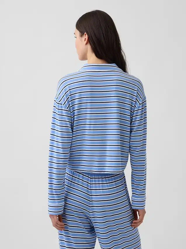 Superweiches Modal-Pyjama-Oberteil in Cropped-Länge
