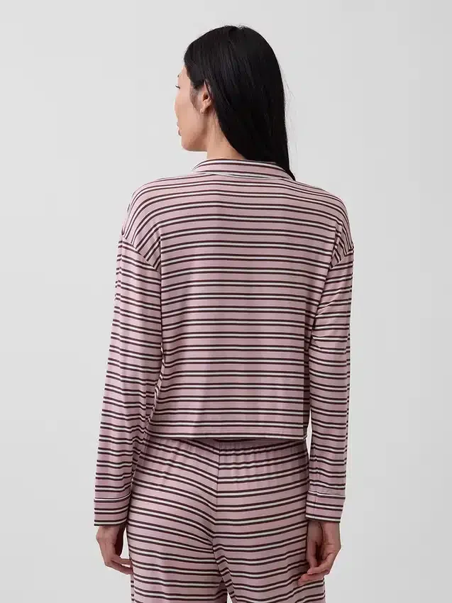 Superweiches Modal-Pyjama-Oberteil in Cropped-Länge