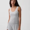 Superweiches Modal-Pyjama-Oberteil mit Spitzenbesatz