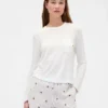 Superweiches Modal-Pyjama-T-Shirt mit Tasche