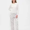 Superweiches Modal-Pyjama-T-Shirt mit Tasche
