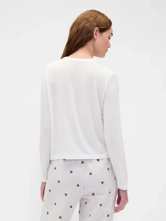 Superweiches Modal-Pyjama-T-Shirt mit Tasche