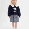 Sweatshirt-Kleid für Baby & Kleinkind mit Snoopy-Rüschenkragen