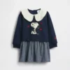 Sweatshirt-Kleid für Baby & Kleinkind mit Snoopy-Rüschenkragen
