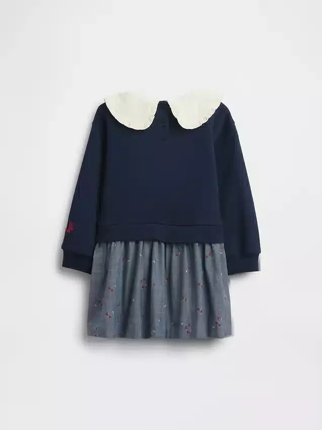 Sweatshirt-Kleid für Baby & Kleinkind mit Snoopy-Rüschenkragen