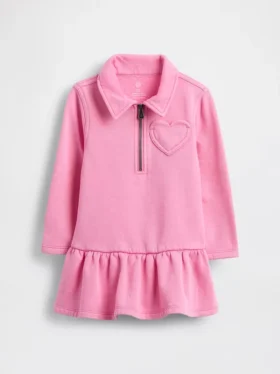 Sweatshirt-Kleid mit halbem Reißverschluss für Baby & Kleinkind