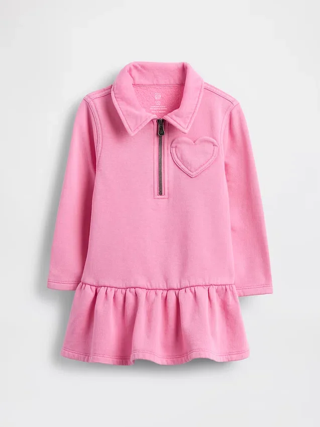Sweatshirt-Kleid mit halbem Reißverschluss für Baby & Kleinkind