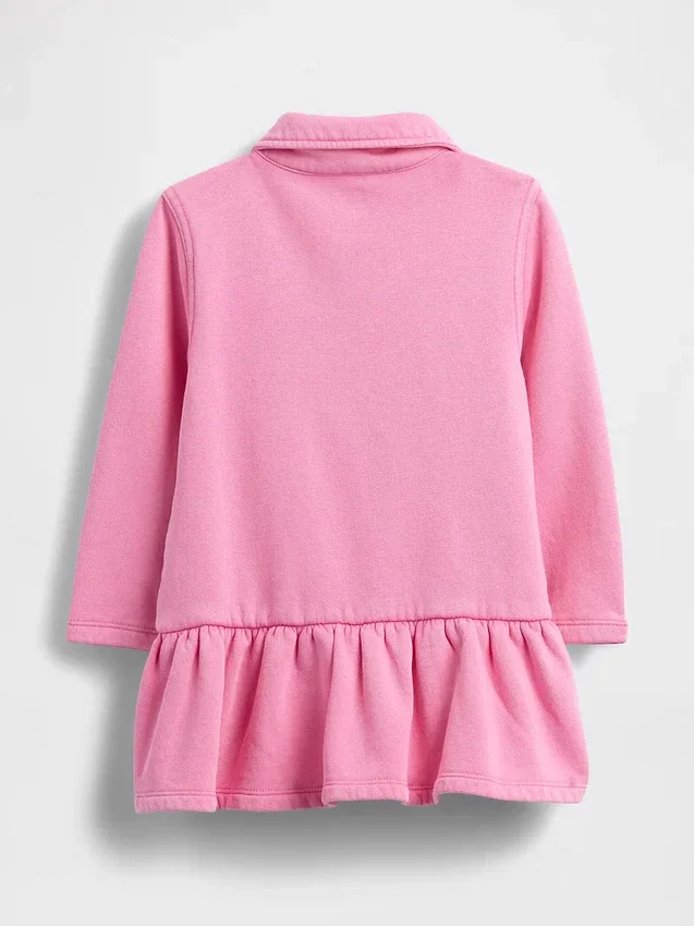 Sweatshirt-Kleid mit halbem Reißverschluss für Baby & Kleinkind