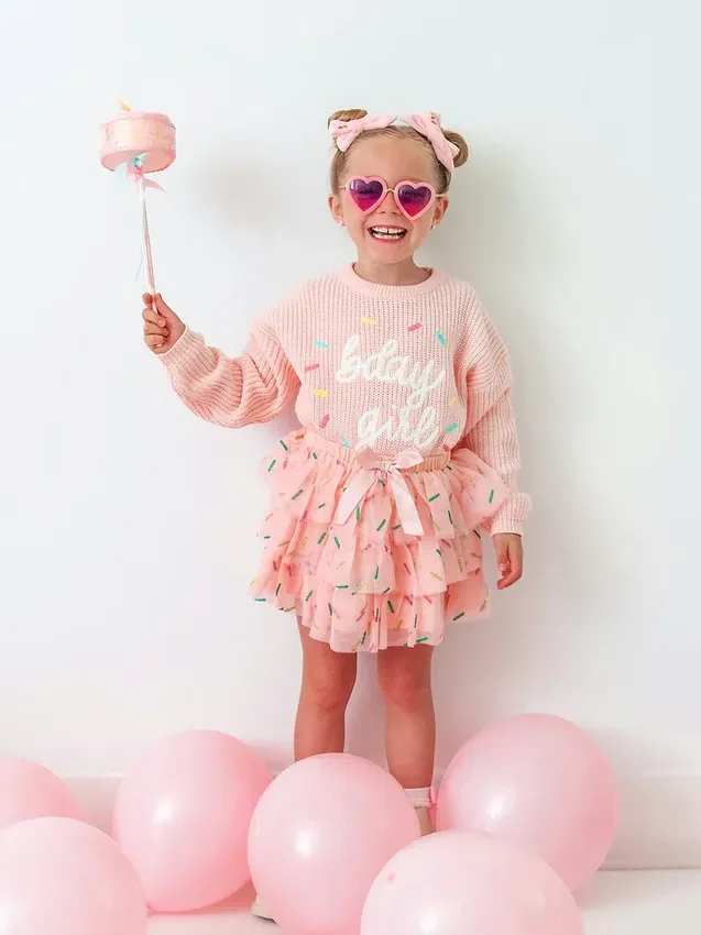 Sweet Wink „Birthday Girl Sprinkle“-Strickpullover für Mädchen