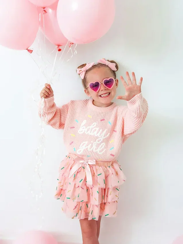 Sweet Wink „Birthday Girl Sprinkle“-Strickpullover für Mädchen