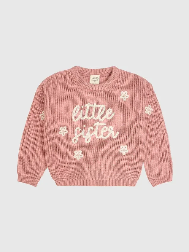 „Sweet Wink“ Strickpullover für die kleine Schwester
