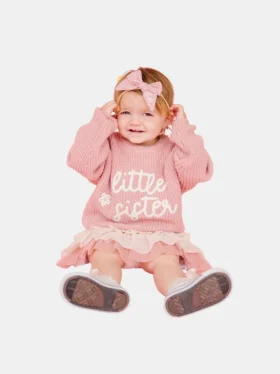 „Sweet Wink“ Strickpullover für die kleine Schwester