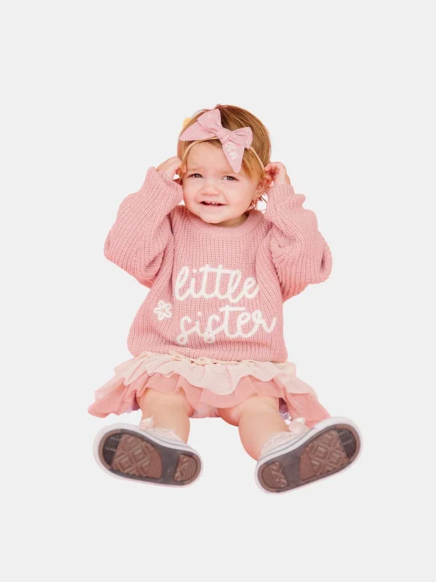„Sweet Wink“ Strickpullover für die kleine Schwester