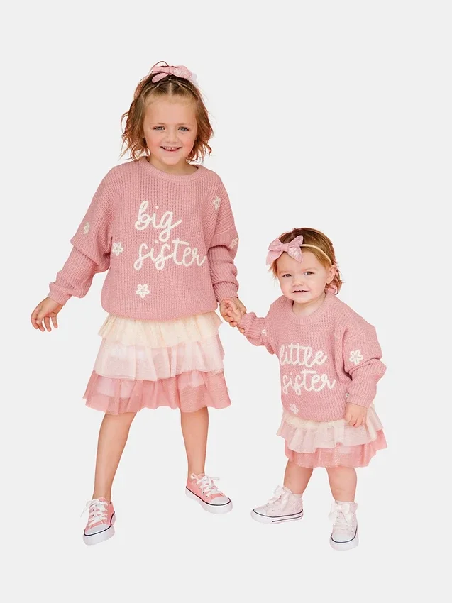 „Sweet Wink“ Strickpullover für die kleine Schwester