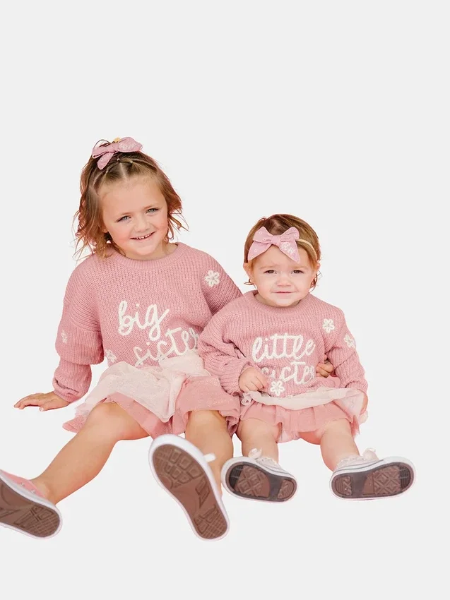 „Sweet Wink“ Strickpullover für die kleine Schwester