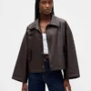 Swing-Jacke aus veganem Leder