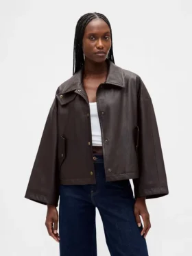 Swing-Jacke aus veganem Leder