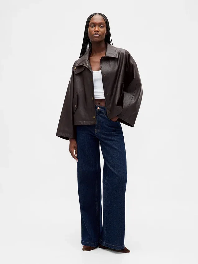 Swing-Jacke aus veganem Leder