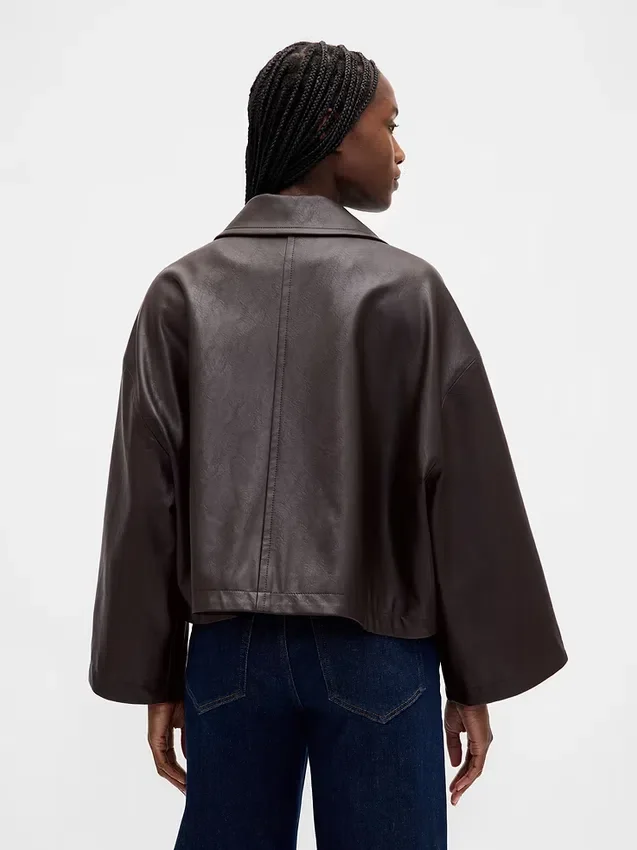 Swing-Jacke aus veganem Leder