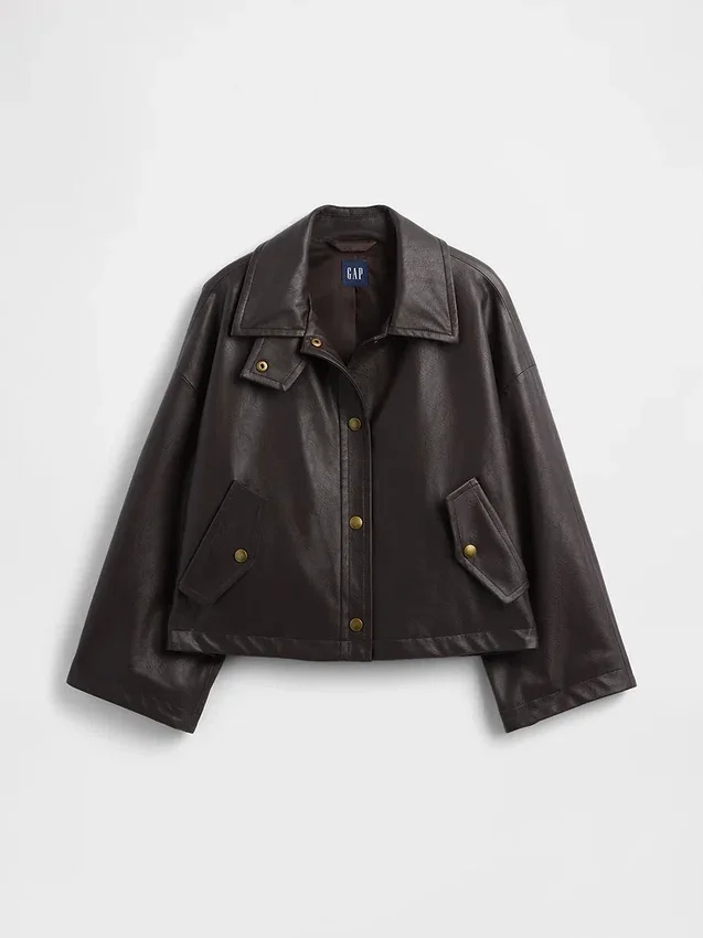 Swing-Jacke aus veganem Leder