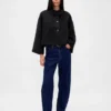 Swing-Jacke aus Wollmischung