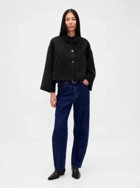 Swing-Jacke aus Wollmischung