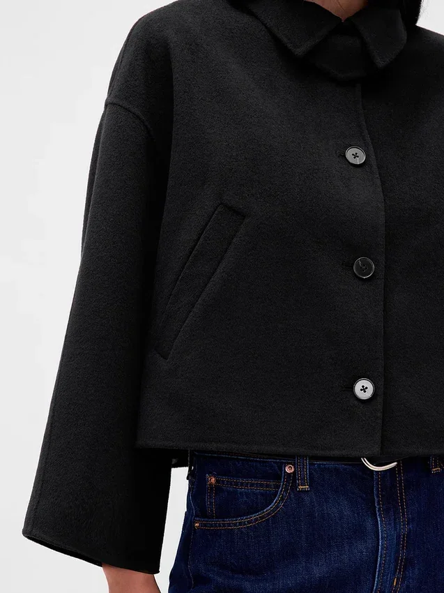 Swing-Jacke aus Wollmischung