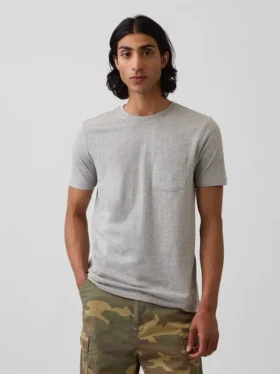 T-Shirt aus Bio-Baumwolle mit Tasche für Erwachsene