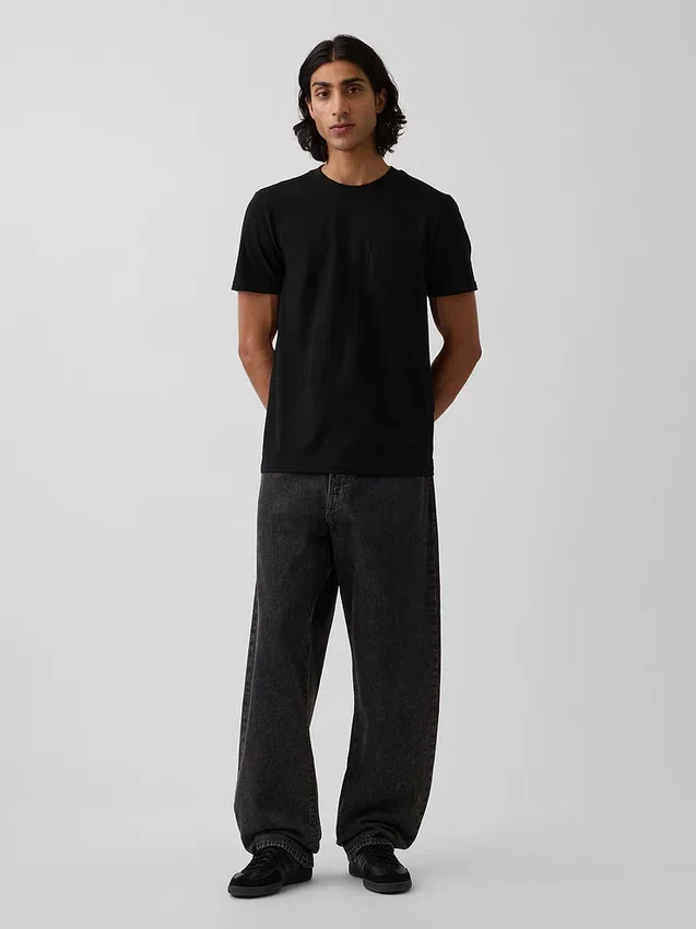 T-Shirt aus Bio-Baumwolle mit Tasche für Erwachsene