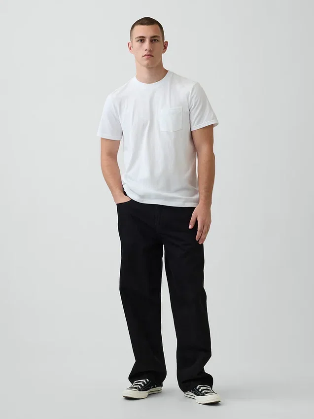T-Shirt aus Bio-Baumwolle mit Tasche für Erwachsene