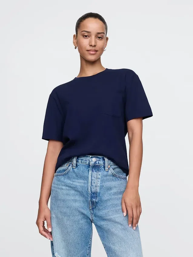 T-Shirt aus Bio-Baumwolle mit Tasche für Erwachsene