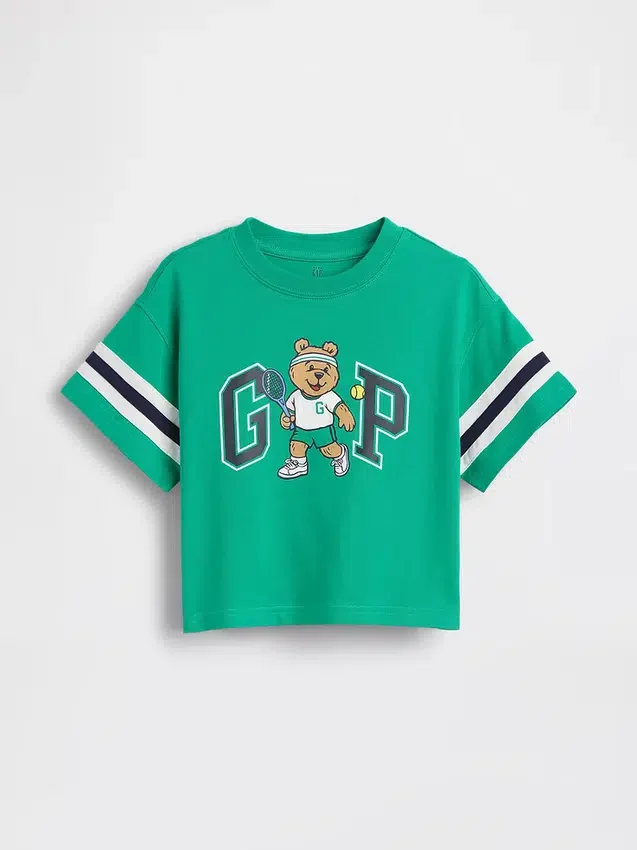 T-Shirt für Baby & Kleinkind in Oversize-Passform mit Brannan-Bär-Varsity-Grafik-Logo