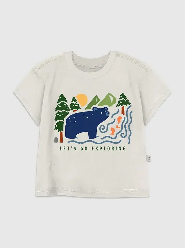 T-Shirt für Kleinkinder mit „Bär im Wald“-Motiv