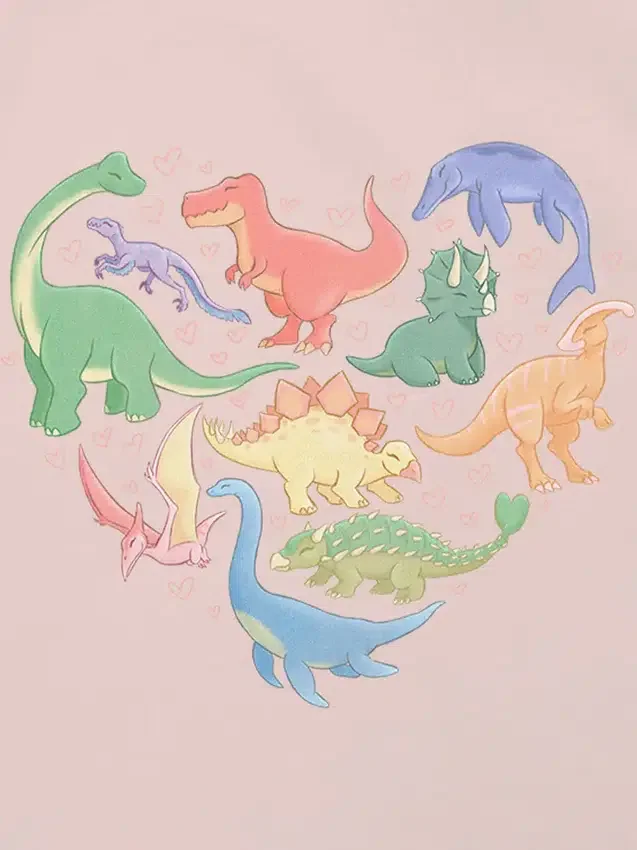 T-Shirt für Kleinkinder mit „Dino Hearts“-Motiv