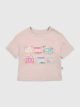 T-Shirt für Kleinkinder mit farbenfrohem Zug-Motiv