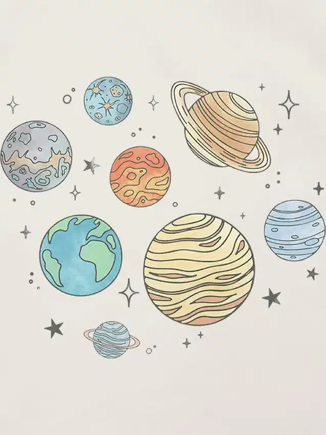 T-Shirt für Kleinkinder mit „Planets Jumble“-Motiv