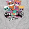 T-Shirt für Kleinkinder mit „Super Kitties“-Logo und Grafik, kurzärmelig