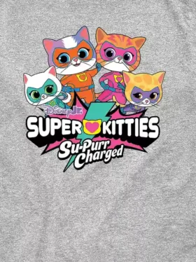 T-Shirt für Kleinkinder mit „Super Kitties“-Logo und Grafik, kurzärmelig
