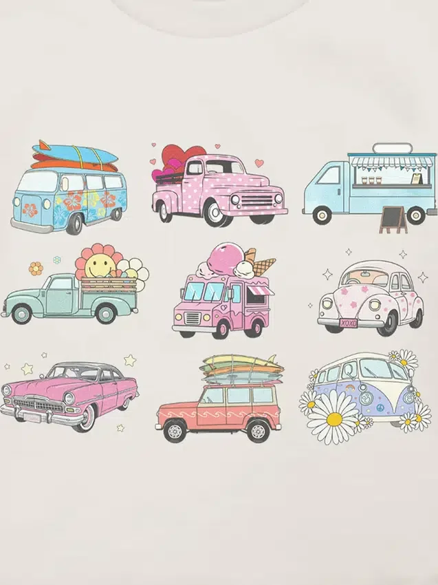 T-Shirt für Kleinkinder mit „Trucks and Cars“-Motiv