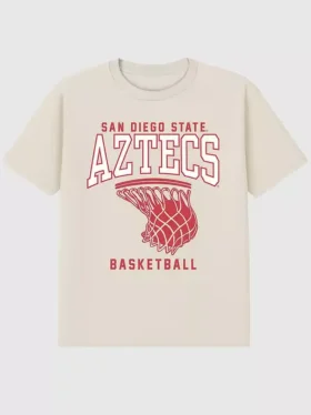 T-Shirt mit Basketballkorb-Motiv der San Diego State University