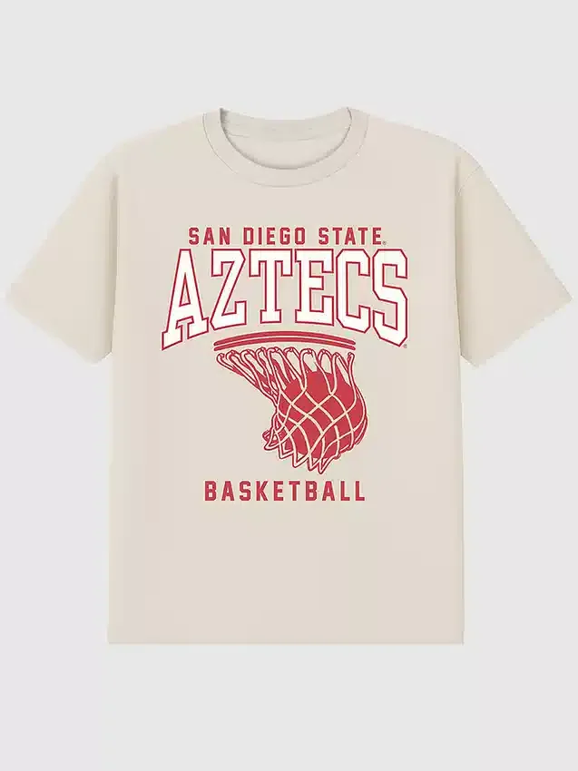 T-Shirt mit Basketballkorb-Motiv der San Diego State University