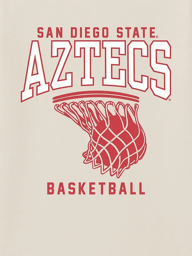 T-Shirt mit Basketballkorb-Motiv der San Diego State University