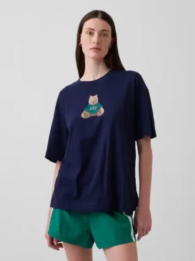 T-Shirt mit übergroßem Brannan-Bären-Logo