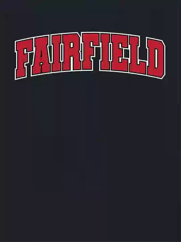 T-Shirt mit dem „Arch Logo“ der Fairfield University als sekundärem Motiv